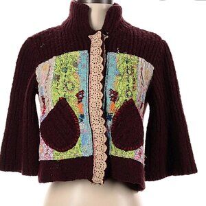 Free People Grandma Goes West Patchwork Cardigan Sz Small Boho Cottagecore